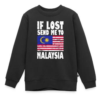 Drapeau de la Malaisie - Sweat Premium enfant bio - noir - Devant - AI Model Kid Female (0cm)
