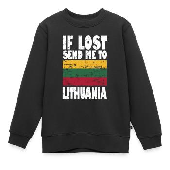 Drapeau de la Lituanie - Sweat Premium enfant bio - noir - Devant - AI Model Kid Female (0cm)
