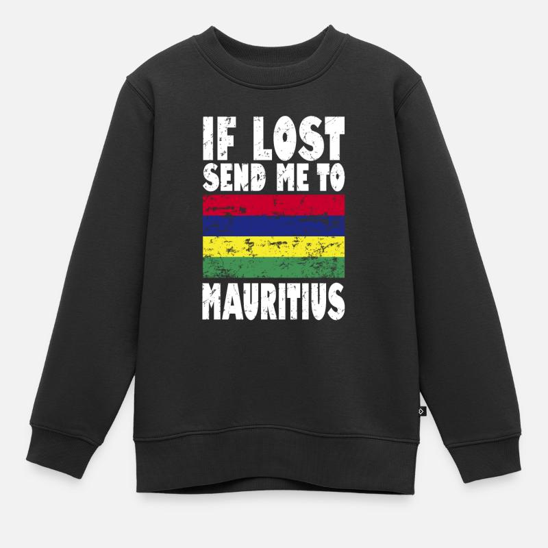 Drapeau de l’île Maurice - Sweat Premium enfant bio - noir
