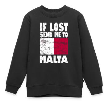 Drapeau de Malte - Sweat Premium enfant bio - noir - Devant - AI Model Kid Female (0cm)