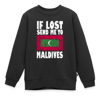 Drapeau des Maldives - Sweat Premium enfant bio - noir - Devant - AI Model Kid Female (0cm)