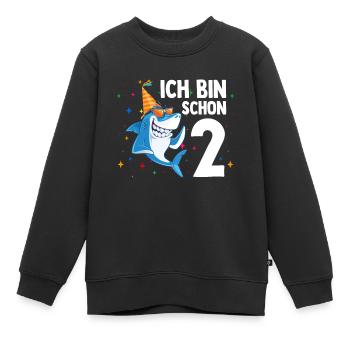 Ich bin schon 2. Kindergeburtstag Hai - Kinder Premium Organic Sweatshirt - Schwarz - Vorne - AI Model Kid Female (0cm)