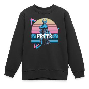 Freyr Nordischer Gott Nordische Mythologie Retro - Kinder Premium Organic Sweatshirt - Schwarz - Vorne - AI Model Kid Female (0cm)