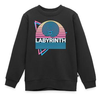 Labyrinth Heidnisches Heidentum Wicca Wiccan Retro - Kinder Premium Organic Sweatshirt - Schwarz - Vorne - AI Model Kid Female (0cm)