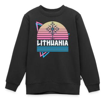 Litauen Nordische Mythologie Retro - Kinder Premium Organic Sweatshirt - Schwarz - Vorne - AI Model Kid Female (0cm)
