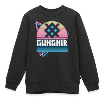 Gungnir Odin Lance du Dieu Symbole Nordique - Sweat Premium enfant bio - noir - Devant - AI Model Kid Female (0cm)