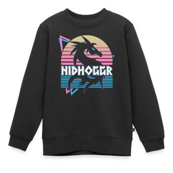 Nidhoggr Wikinger Nordischer Drache Nordische Myth - Kinder Premium Organic Sweatshirt - Schwarz - Vorne - AI Model Kid Female (0cm)