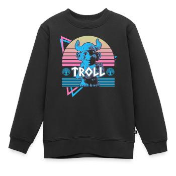 Troll Mythologie nordique Troll nordique Nordis - Sweat Premium enfant bio - noir - Devant - AI Model Kid Female (0cm)