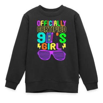 90er Party 90er Jahre - Kinder Premium Organic Sweatshirt - Schwarz - Vorne - AI Model Kid Female (0cm)