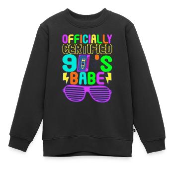 90er Party 90er Jahre - Kinder Premium Organic Sweatshirt - Schwarz - Vorne - AI Model Kid Female (0cm)