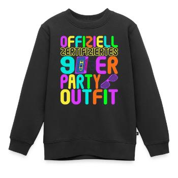 Fête des années 90 années 90 - Sweat Premium enfant bio - noir - Devant - AI Model Kid Female (0cm)