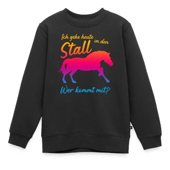 Haflinger Stall Pferd - Kinder Premium Organic Sweatshirt - Schwarz - Vorne - AI Model Kid Female (0cm)
