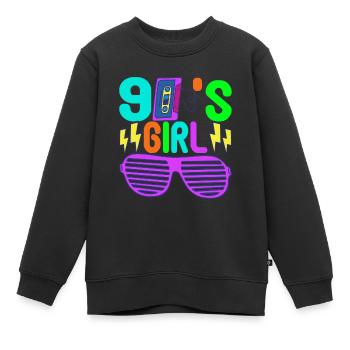 90er Party 90er Jahre - Kinder Premium Organic Sweatshirt - Schwarz - Vorne - AI Model Kid Female (0cm)