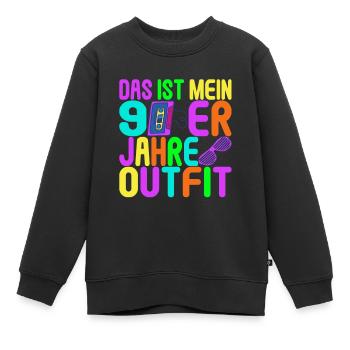Fête des années 90 années 90 - Sweat Premium enfant bio - noir - Devant - AI Model Kid Female (0cm)
