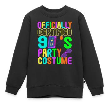 90er Party 90er Jahre - Kinder Premium Organic Sweatshirt - Schwarz - Vorne - AI Model Kid Female (0cm)