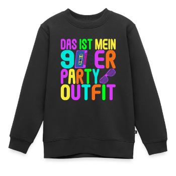 Fête des années 90 années 90 - Sweat Premium enfant bio - noir - Devant - AI Model Kid Female (0cm)