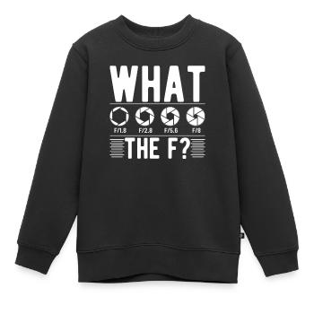 Photographe Photographie Appareil Photo Objectif - Sweat Premium enfant bio - noir - Devant - AI Model Kid Female (0cm)