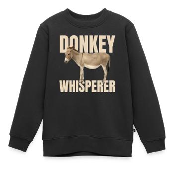 Farm Animal Donkey Whisperer Funny Farmer Donkey - Kinder Premium Organic Sweatshirt - Schwarz - Vorne - AI Model Kid Female (0cm)