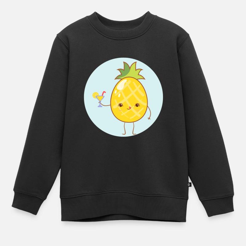 Süße Bio-Ananas - Kinder Premium Organic Sweatshirt - Schwarz