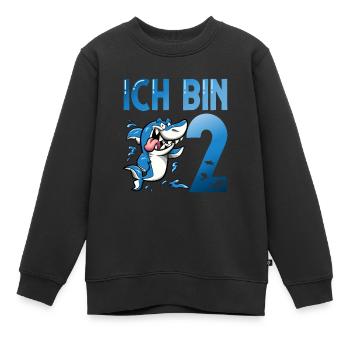 Ich bin schon 2. Kindergeburtstag Hai - Kinder Premium Organic Sweatshirt - Schwarz - Vorne - AI Model Kid Female (0cm)