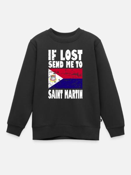 Drapeau Saint-Martin - Sweat Premium enfant bio - noir