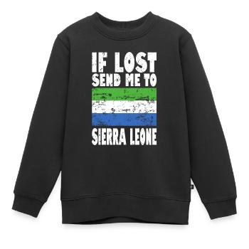 Sierra Leone Flagge Spruch - Kinder Premium Organic Sweatshirt - Schwarz - Vorne - AI Model Kid Female (0cm)