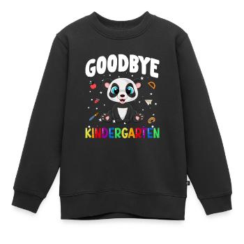Goodbye Kindergarten Panda Einschulung Schule - Kinder Premium Organic Sweatshirt - Schwarz - Vorne - AI Model Kid Female (0cm)