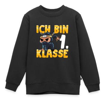 Ich bin 1. Klasse Einschulung Ninja - Kinder Premium Organic Sweatshirt - Schwarz - Vorne - AI Model Kid Female (0cm)