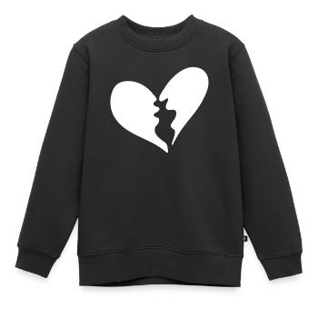 Cœur brisé - Sweat Premium enfant bio - noir - Devant - AI Model Kid Female (0cm)