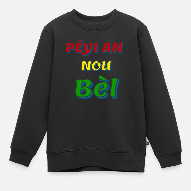 péyi an nou bèl - Sweat Premium enfant bio - noir