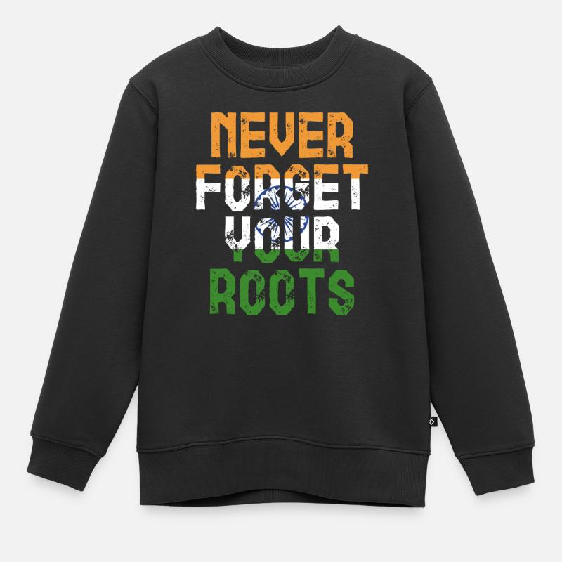 Roots Indien Geschenk - Kinder Premium Organic Sweatshirt - Schwarz