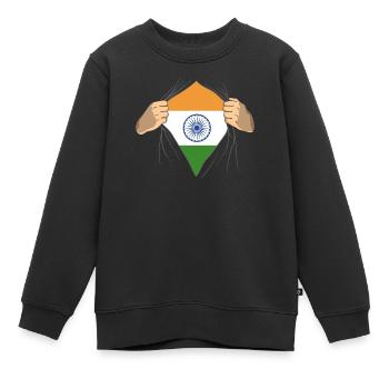 Fier cadeau de résident indien - Sweat Premium enfant bio - noir - Devant - AI Model Kid Female (0cm)