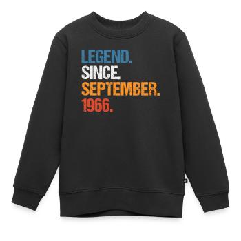 Légende depuis septembre 1966 Anniversaire - Sweat Premium enfant bio - noir - Devant - AI Model Kid Female (0cm)