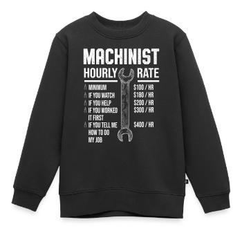 Maschinist Stundenlohn Maschinen - Kinder Premium Organic Sweatshirt - Schwarz - Vorne - AI Model Kid Female (0cm)
