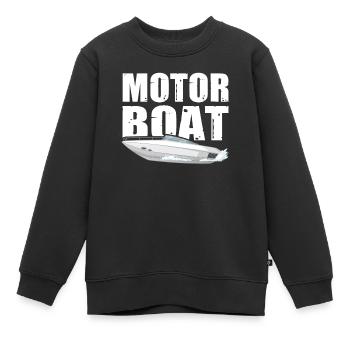 Motorboot - Kinder Premium Organic Sweatshirt - Schwarz - Vorne - AI Model Kid Female (0cm)