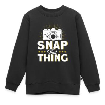 Cadeau cameraman pour photographe - Sweat Premium enfant bio - noir - Devant - AI Model Kid Female (0cm)