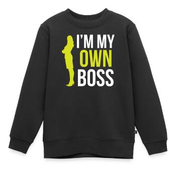 Je suis mon propre patron Mama CEO Fondateur - Sweat Premium enfant bio - noir - Devant - AI Model Kid Female (0cm)