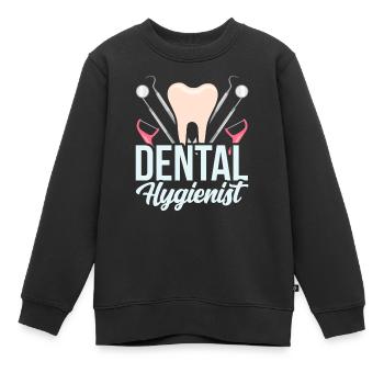 Hygiénistes dentaires Équipe d’hygiène dentaire Dentiste - Sweat Premium enfant bio - noir - Devant - AI Model Kid Female (0cm)