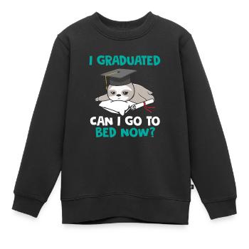 J’ai obtenu mon diplôme Puis-je aller me coucher maintenant? - Sweat Premium enfant bio - noir - Devant - AI Model Kid Female (0cm)