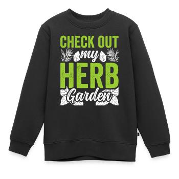 Découvrez mes herbes de jardin d’herbes aromatiques - Sweat Premium enfant bio - noir - Devant - AI Model Kid Female (0cm)