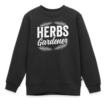 Herb Gardener Herbalisme Herb Garden Herb Herb - Sweat Premium enfant bio - noir - Devant - AI Model Kid Female (0cm)