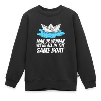 Seglen Segelboot Segler - Kinder Premium Organic Sweatshirt - Schwarz - Vorne - AI Model Kid Female (0cm)