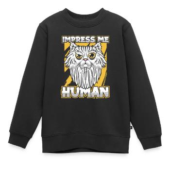 Location de chat Chat Domestique Cat - Sweat Premium enfant bio - noir - Devant - AI Model Kid Female (0cm)