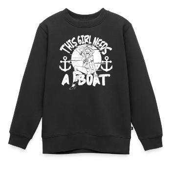 Seglen Segelboot Segler - Kinder Premium Organic Sweatshirt - Schwarz - Vorne - AI Model Kid Female (0cm)