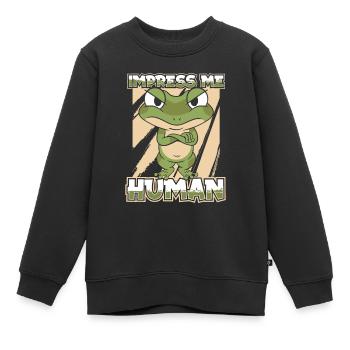 Grenouille Grenouille Amphibien - Sweat Premium enfant bio - noir - Devant - AI Model Kid Female (0cm)