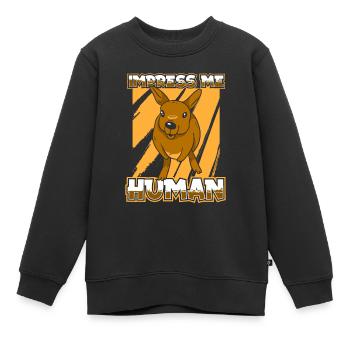 Kangourou - Sweat Premium enfant bio - noir - Devant - AI Model Kid Female (0cm)