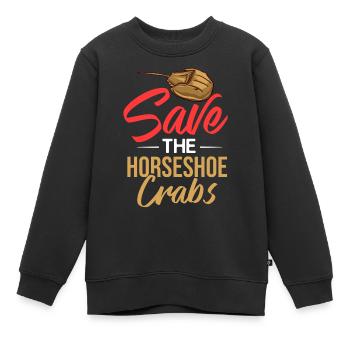 Crabe en fer à cheval Crabe en fer à cheval Crabes des Moluques - Sweat Premium enfant bio - noir - Devant - AI Model Kid Female (0cm)