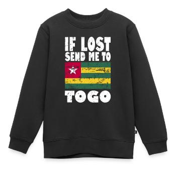 Drapeau du Togo - Sweat Premium enfant bio - noir - Devant - AI Model Kid Female (0cm)