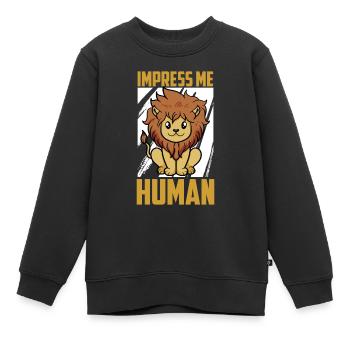 Lion - Sweat Premium enfant bio - noir - Devant - AI Model Kid Female (0cm)