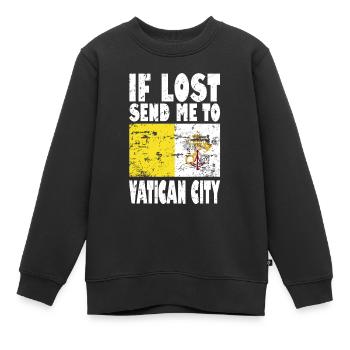 Vatikan Stadt Flagge Spruch - Kinder Premium Organic Sweatshirt - Schwarz - Vorne - AI Model Kid Female (0cm)